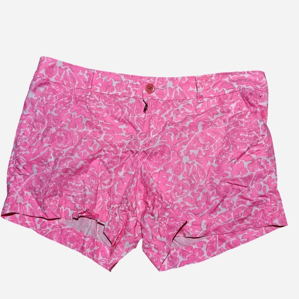 Lilly Pulitzer pink white shell print Callahan shorts